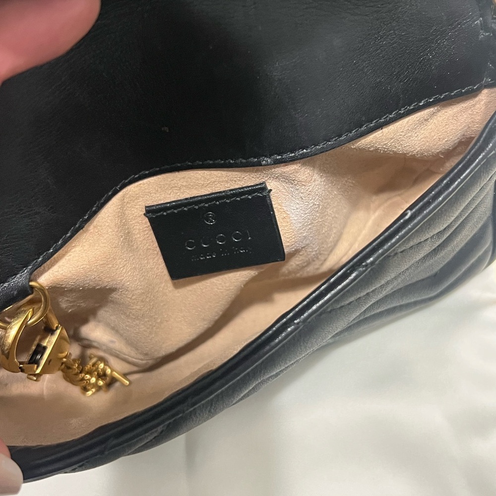 Calfskin Matelasse Super Mini GG Marmont Crossbody Bag - Picture 8 of 13